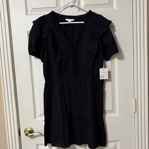 LC Lauren Conrad Elegant Black Ruffle Mini Dress